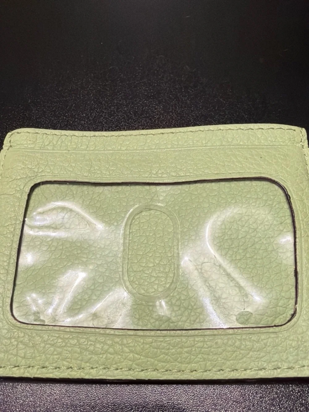 Dooney & Bourke Light Green Pebbled Leather Card Holder with Gold Logo